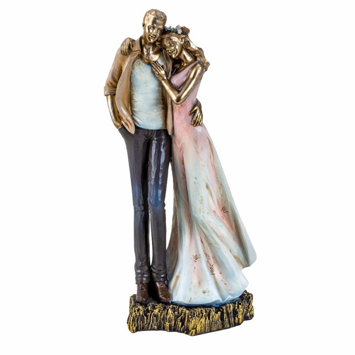 547889 FIGURA STILIZIRANA ZALJUBLJENI PAR BIJELO-SREBRNI 27 CM